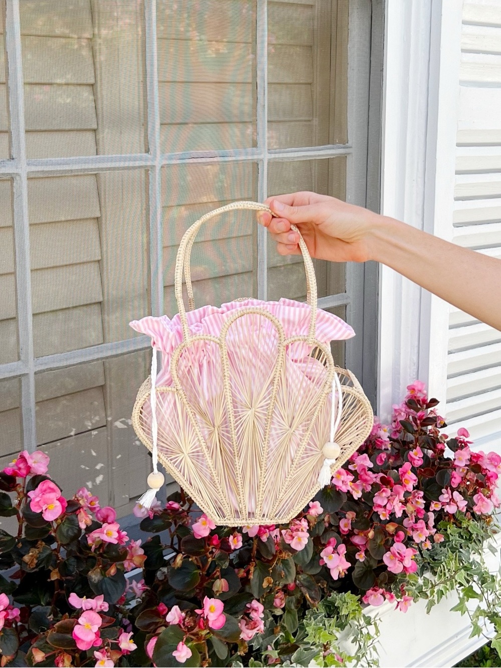 Handwoven Shell Straw Mini Bag